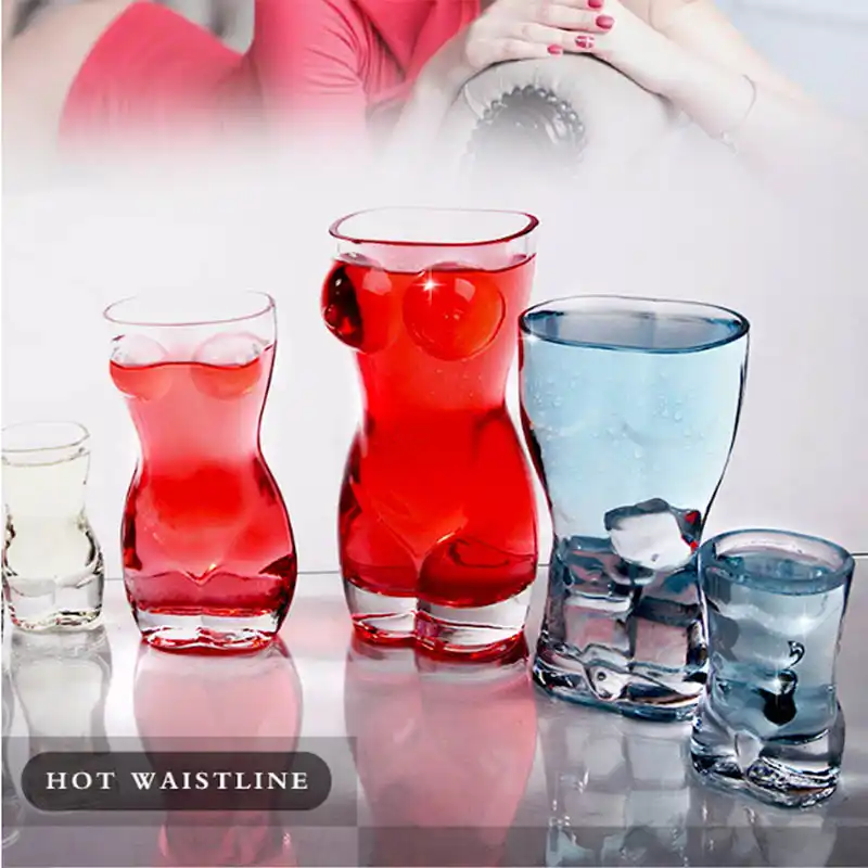 Borrey Unique Beer Cup Funny Wine Glass Whisky Vodka Shot Glasses Creative Bar Cocktail Glass Body Shape Mug Coffee Juice Cup Wine Glasses Aliexpress