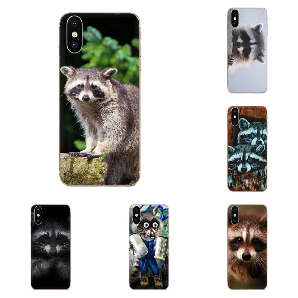 Soft Phone Capa For Samsung Galaxy Note 5 8 9 S3 S4 S5 S6 S7 S8 S9 S10 5G mini Edge Plus Lite Animal Raccoon Art Coque | Мобильные
