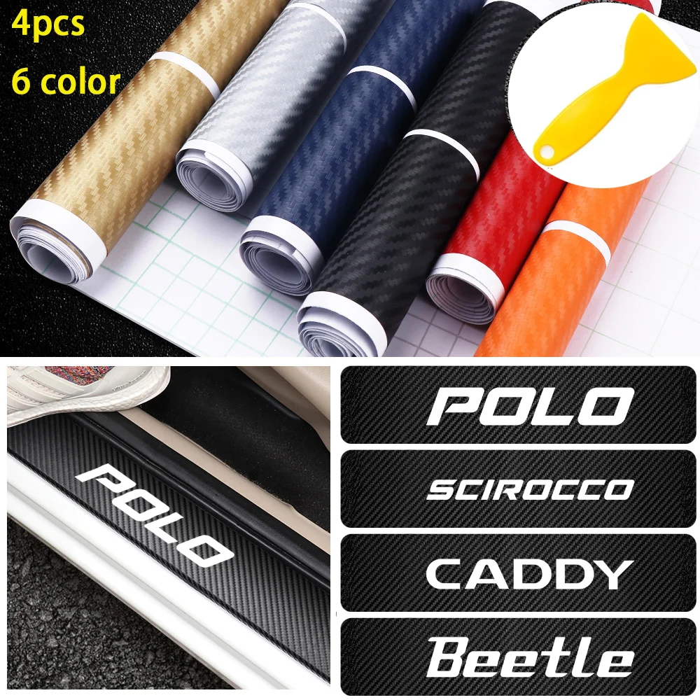 Защитные наклейки на пороги автомобиля из углеродного волокна для golf 4 motion MTM Blue