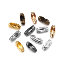 200 шт./лот Диаметр 1,5/2/2,4/3,2 мм соединения шаровой цепи застежки золото/серебро Разъемы для DIY ювелирных изделий Изготовление УП