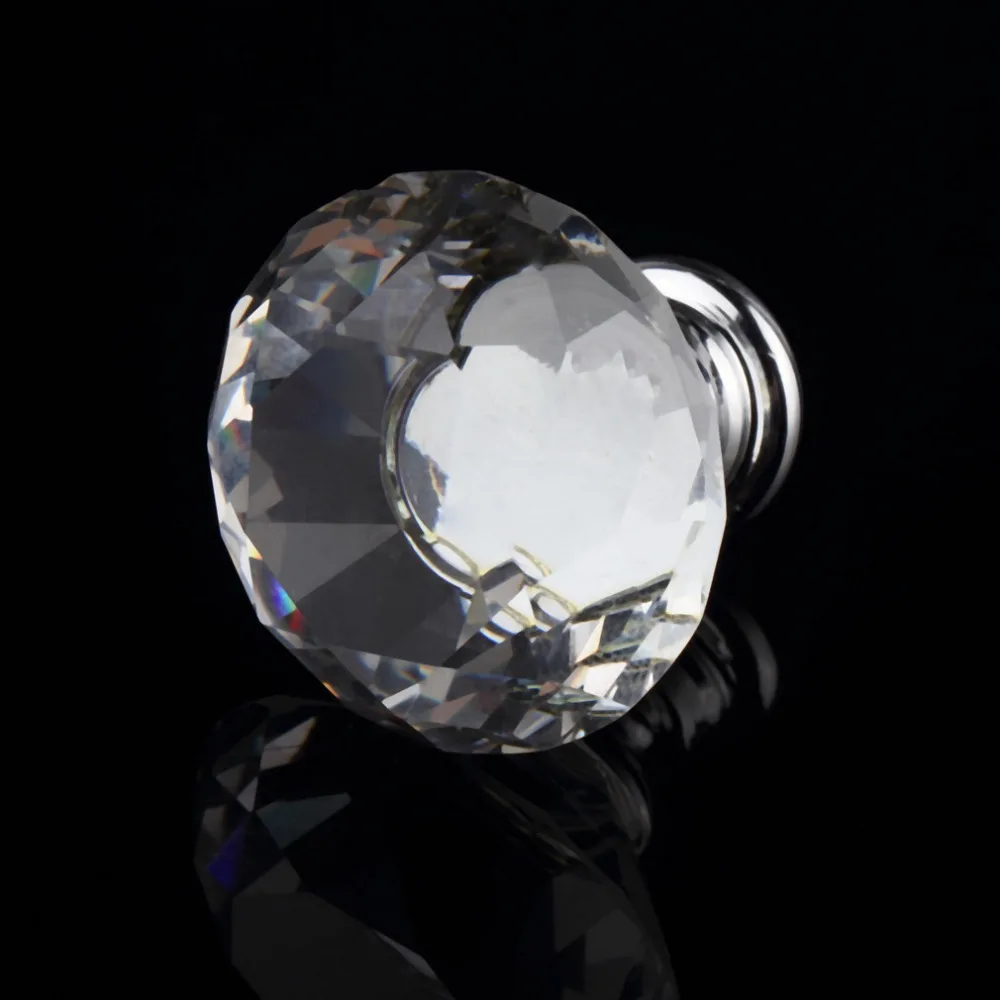 1pcs 30mm Diamond Crystal Glass Alloy Door Drawer Cabinet Wardrobe Pull Handle Knobs Drop Worldwide Store