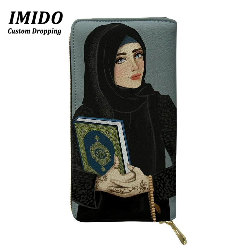 IMIDO, хиджаб, мусульманский, исламский, для девушек, с рисунком глаз, наличные, водонепроницаемый, из искусственной кожи, кошелек для денег, модный кошелек, дизайнерский кошелек, Carteras - Цвет: WLL5735