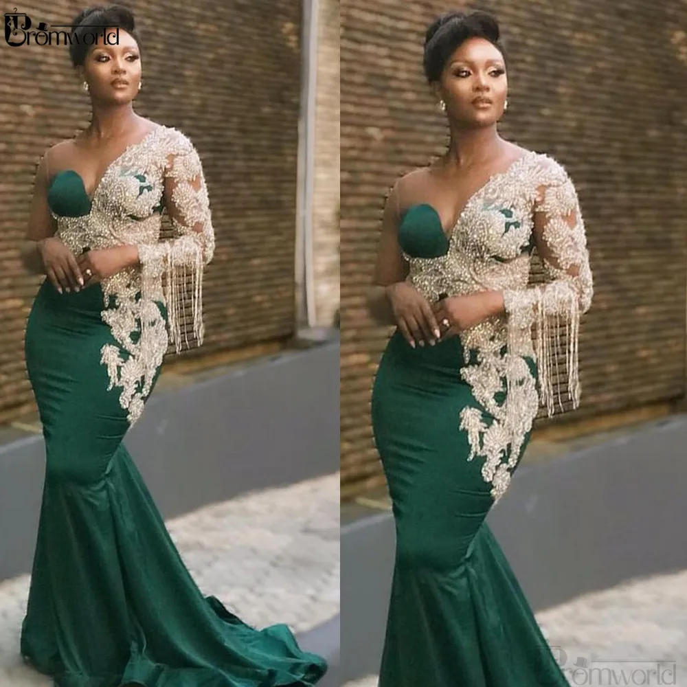 emerald green prom dress