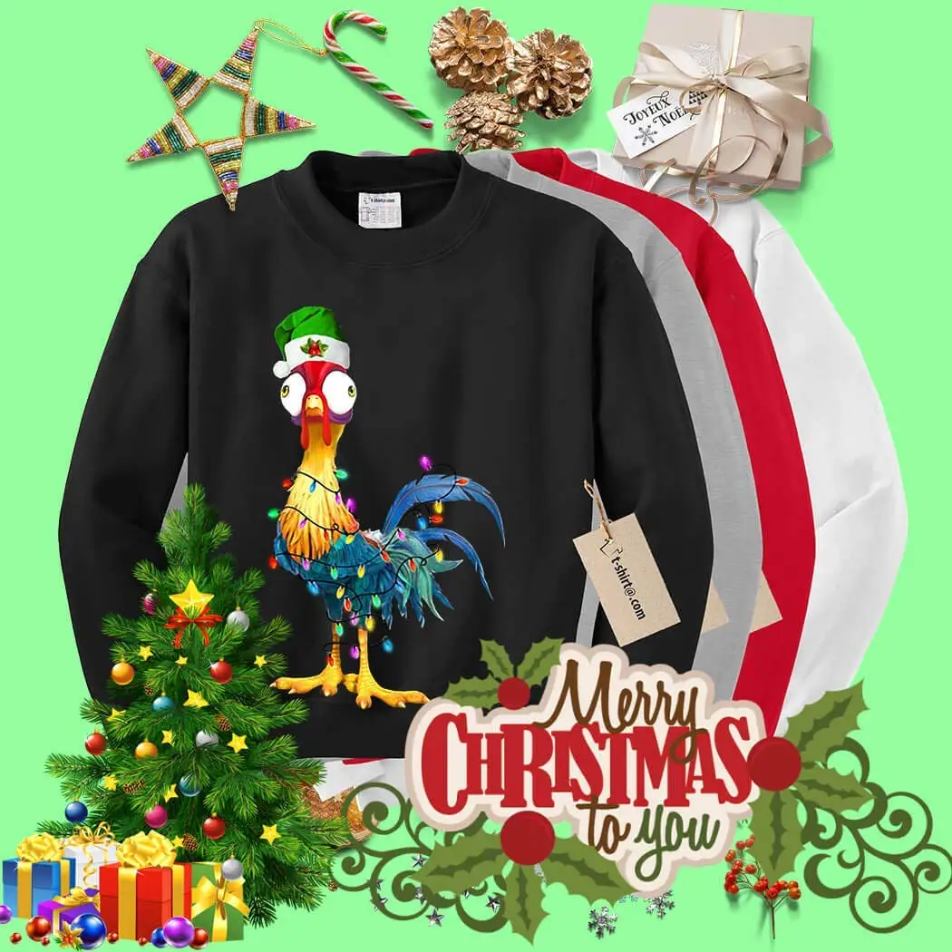 Chicken Hei Light Christmas SweaterTFGHFG Shirt Long Sleeve Sweatshirt Hoodie for Winter |