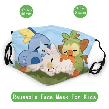 

Sleepy Starters Kids Reusable Mouth Face Mask Pokemon Sword and Shield Anti Bacterial Dust Mask Protection Respirator Muffle