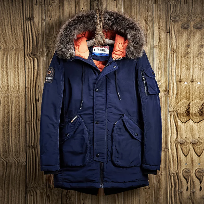 

GustOmerD 2019 High Quality Mens Jacket Solid Slim Fit Thick Winter Mens Jacket and Coats Casual Long Mens Parkas Jacket