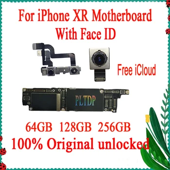 

100% Unlocked Motherboard For iPhone XR Original main board With/ wihtout Face ID Free iCloud IOS Logic Board With Full Chips