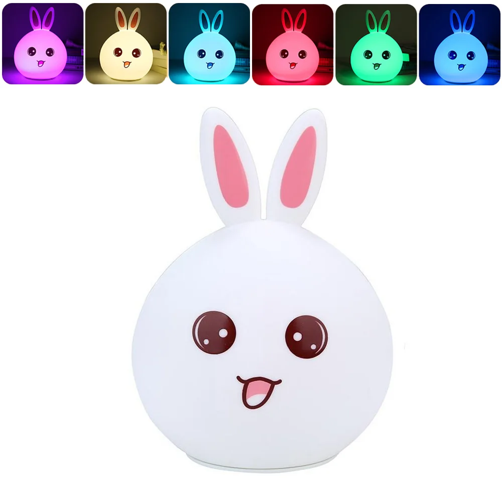 BRELONG кролик светодиодный ночник лампа для кормления ребенка USB зарядка сенсорный
