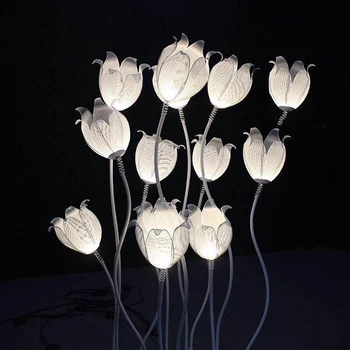 

6 PCS New Wrought Iron Ring Orchid Road LED Light Stage Arrangement Props Decoration Three Head Road Lead Wedding T Set Ornament