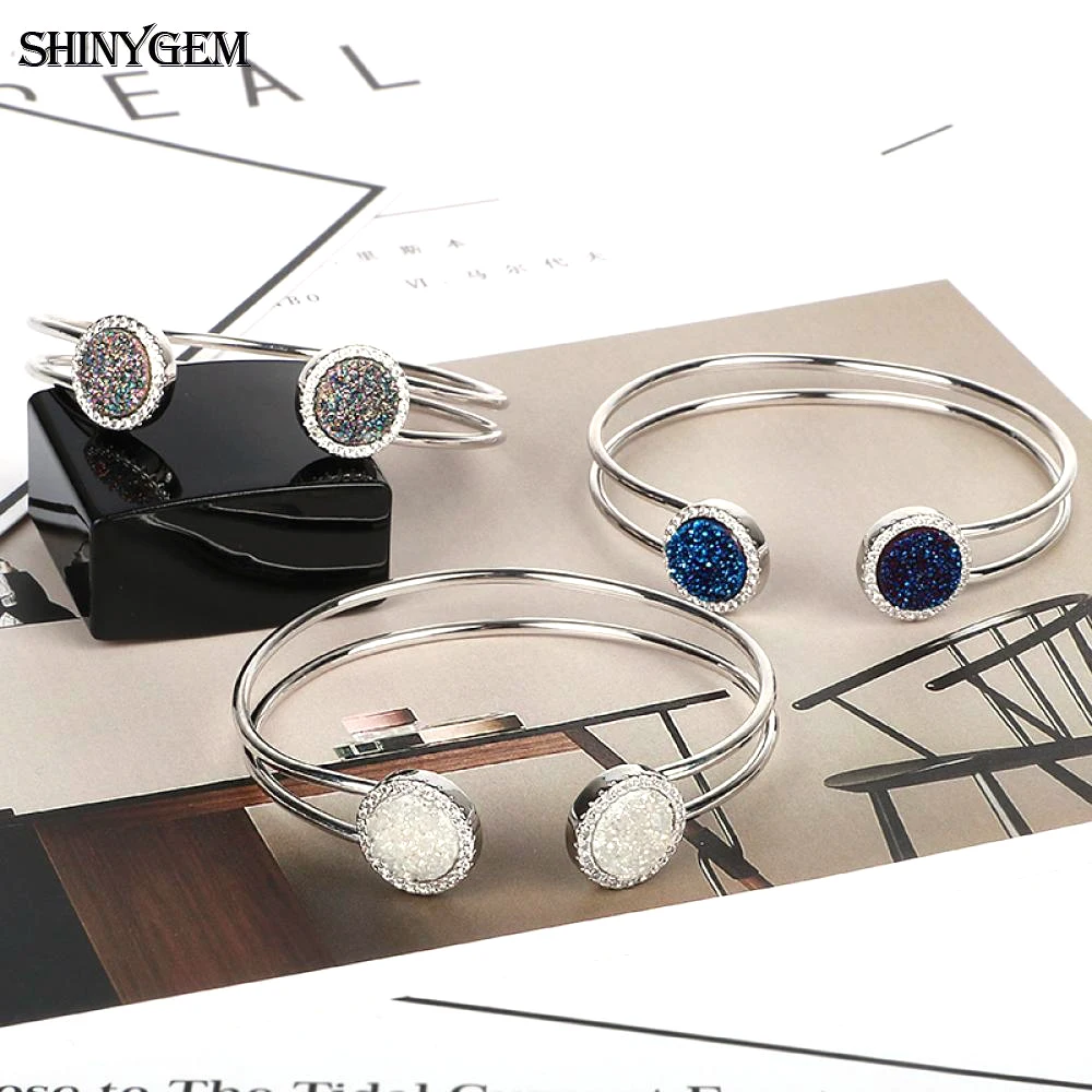 ShinyGem модные браслеты с двойными кристаллами инкрустированные цирконами