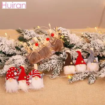 

HUIRAN Christmas Photo Clip Christmas Lights Merry Christmas Decorations for Home Cristmas Navidad Krest Wedding Decor New Year