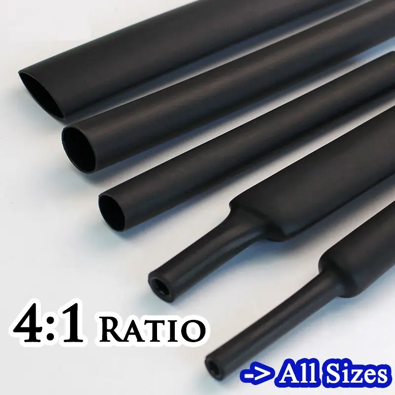 4/6/8/12/16/18/20/24/32/40/52MM 4:1 ratio Heat Shrink Tube with Glue Dual Wall Adhesive Tubing Sleeve Wrap Wire Cable kit - Image 3