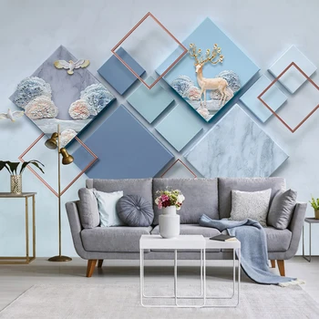 

Nordic Jointless 3D Custom Mural Wallpaper For Living Room Bedroom Background Silk Cloth Geometric Pattern Wall Paper Home Decor