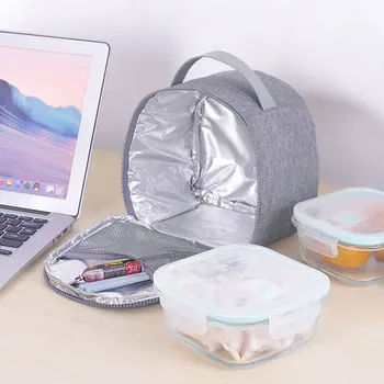 

New Casual Lunch Box Portable Insulation Lunch Bags Elementary School Student Food Bag Aluminum Foil Thick Hand Bag Unisex