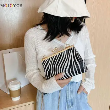 

2020 Women Elegant Clip Buckle PU Leather Shoulder Bag Lady Animal Pattern Chain Crossbody Pouch Shopping Messenger Handbags