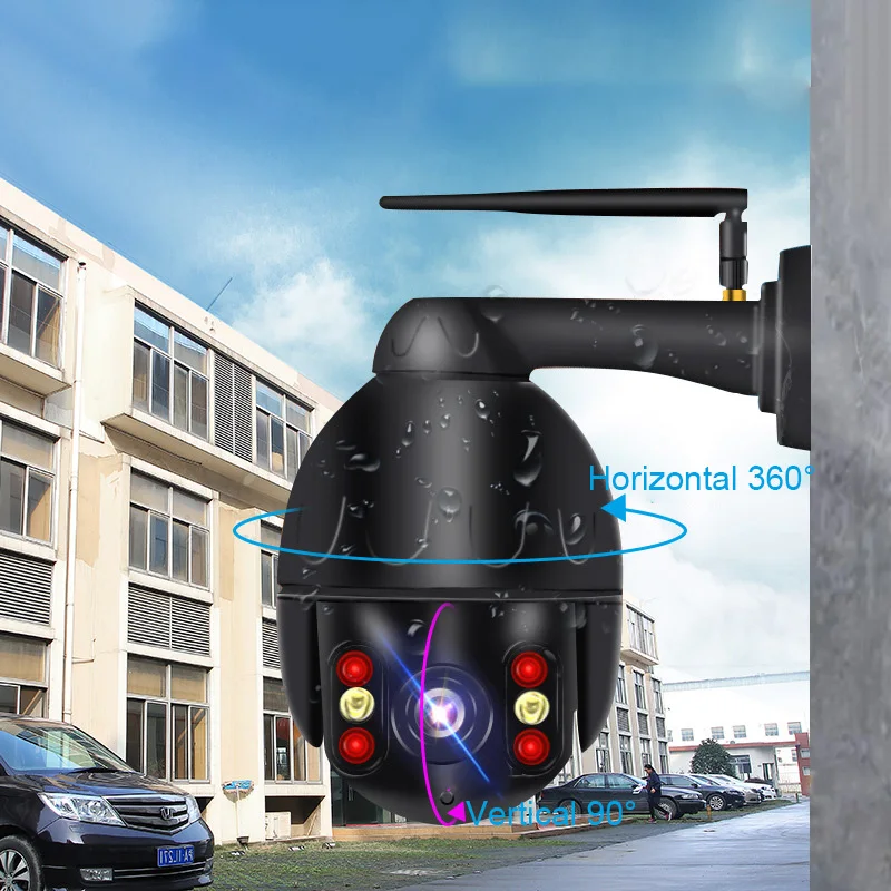 

HD 1080P IP Camera Outdoor Airless Security Camera With Night Vision Instant Notification Of Motion Detection Black