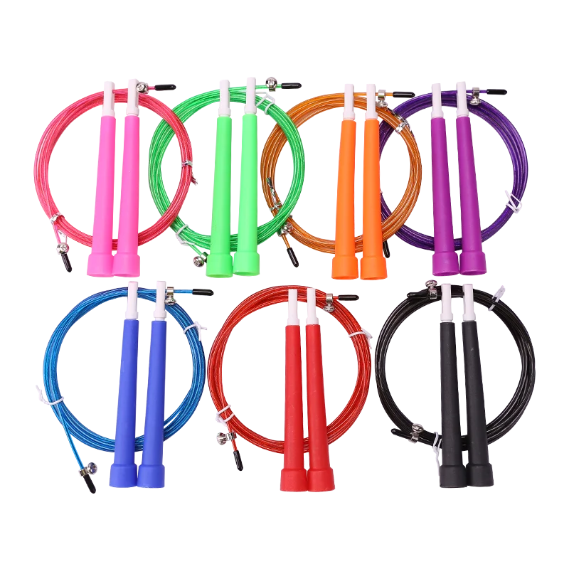 

Wholesale high quality Gym Equipment Customized Logo Print Skipping Jump Rope with plastic handle Fitness Exercises