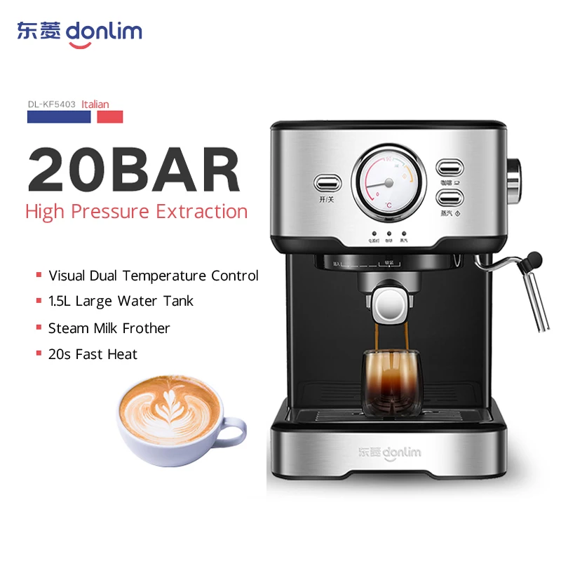 20bar Home Coffee Machine Espresso Coffee Maker Semiautomatic Milk