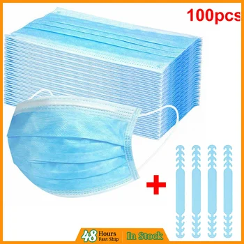 

50/100 PCS adult unisex women and men solid Disposablemascarillas Face Mask Protection Breathable Comfortable safe маски