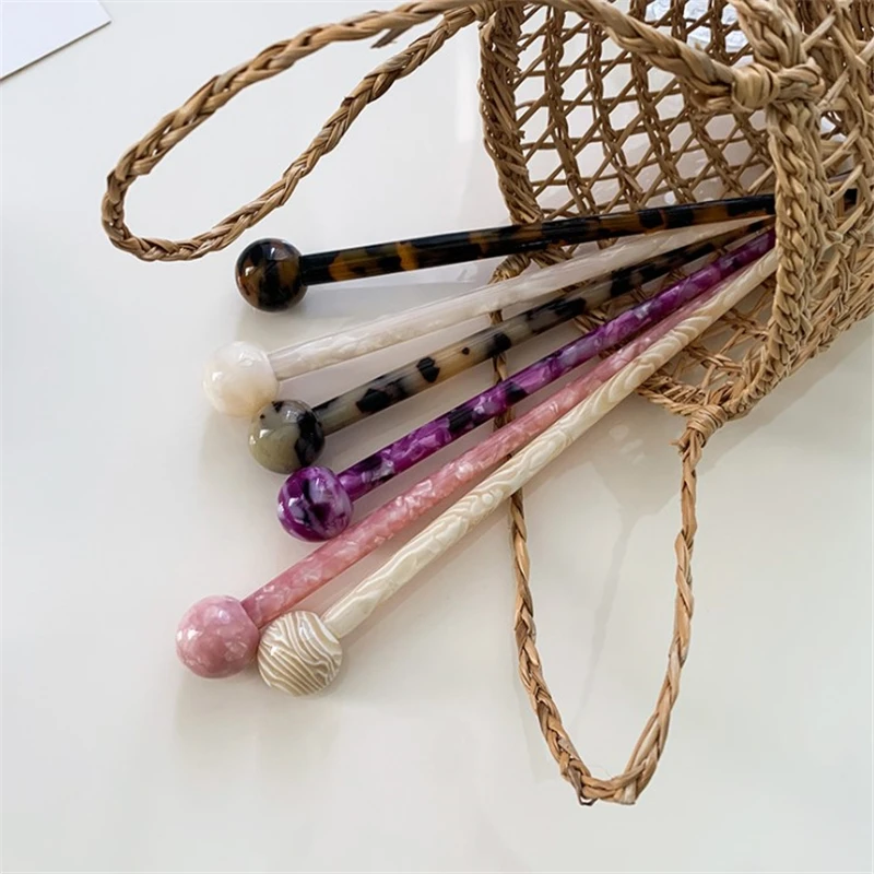 New Hair Sticks Acetate Ball Chopstick Women Hairpins Hair Clips Pins Wedding Jewelry Accessories for Hair Clips Hair Accessories
