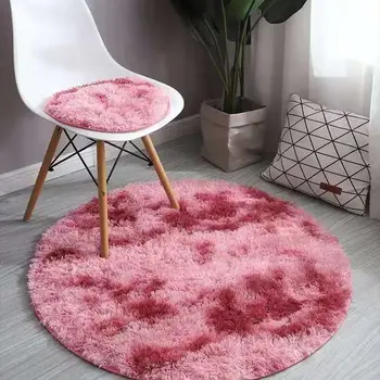 

Round carpet ins modern plush anti-slip rug Nordic bedroom anti-fall floor mat headboard yoga blanket hanging chair cushion