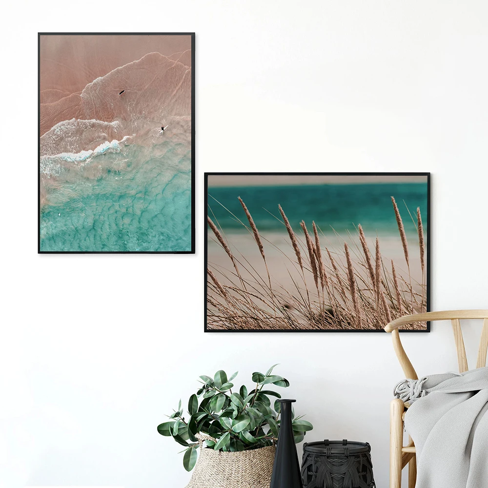 Waliicorners Nordic Decoration Bird Beach Grass Surfing Print Wall Art Pink Palm Ocean Pictures Nature Scandinavian Poster 9 H3099db34ff4848a3926d2f51a6c6b4a5X
