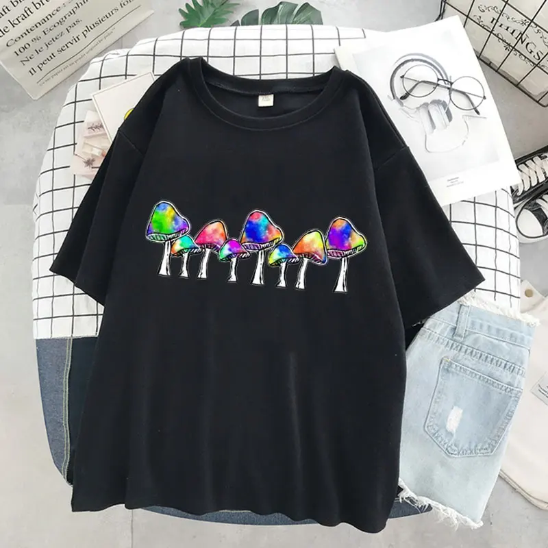 Harajuku y2k street top lady cute cartoon comic girl letter print Japanese casual fashion T-shirt trendy female