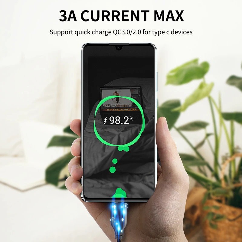 Кабель USB C кабель 3A USB 3,0 Быстрая зарядка для samsung S9 type-C мобильный телефон зарядный провод USB C кабель для Xiaomi C265