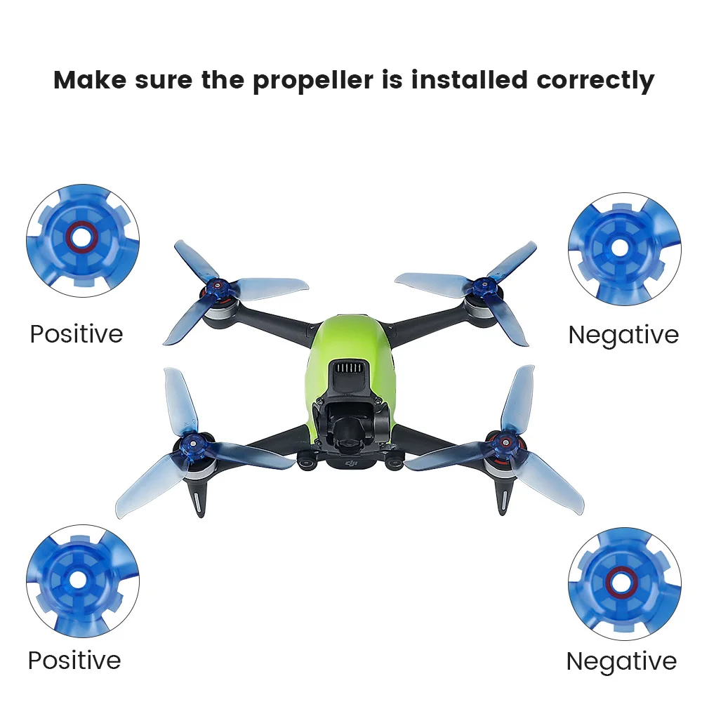 Lot de 2 paires d'hélices DJI Mini 3 Pro, rouge et vert, rechange silencieuse
