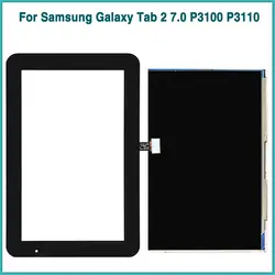 Новый P3100 P3110 ЖК-дисплей Сенсорный экран для Samsung Galaxy Tab 2 7,0 P3100 P3110 Дисплей touch Панель датчик кодирующего преобразователя Стекло Lnes +