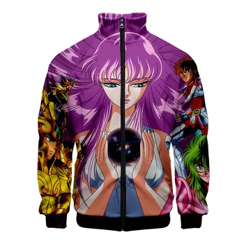

Saint Seiya Print Stand Collar Jacket Men/Women Winter Fashion Casual Harajuku Soft Jacket Coat Hot Sale