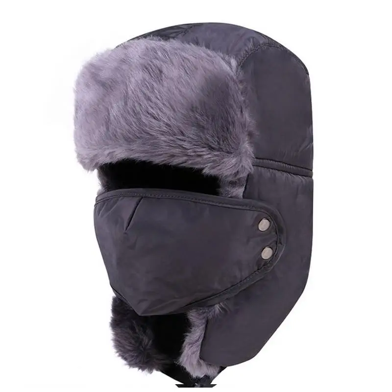 mad bomber trapper hat Fashion Winter Fur Warm Windproof Hat Men Women Bomber hats Lei Feng Cap Faux Fur Ear Flap Cap outdoor Ski Cold Anti-snow Caps mens leather bomber hat Bomber Hats