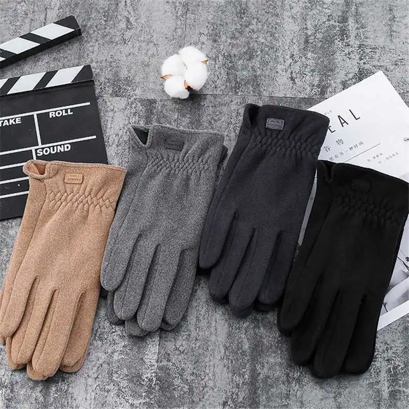 

Winter men's warm gloves riding touch screen driving Plush heat insulation