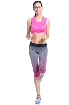 

2017 Brand Women Capris Leggings Fitness Legging High Elastic Slim Pants Stretch Workout Pants ZU98 1