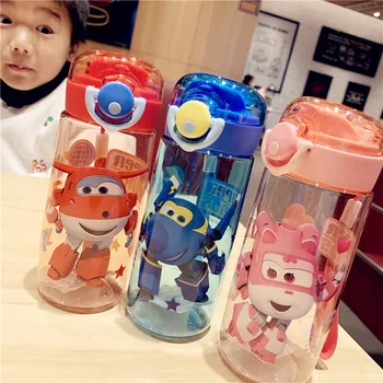 

400ml baby cartoon boys plastic cup straw cup students drinking water kid bottle leak proof kids cup