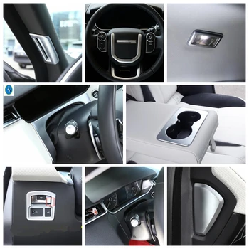 

Matte Interior Refit Kit Pillar A Air AC / Lift Button Panel / Dashboard Cover Trim For Land Rover Range Rover Velar 2018 - 2020