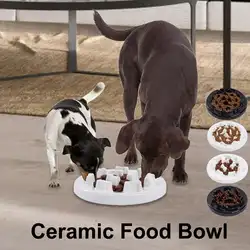 Дозатор корма для домашних животных антиразбивающая пищевая миска для собак и кошек керамическая миски для кормления сковорода