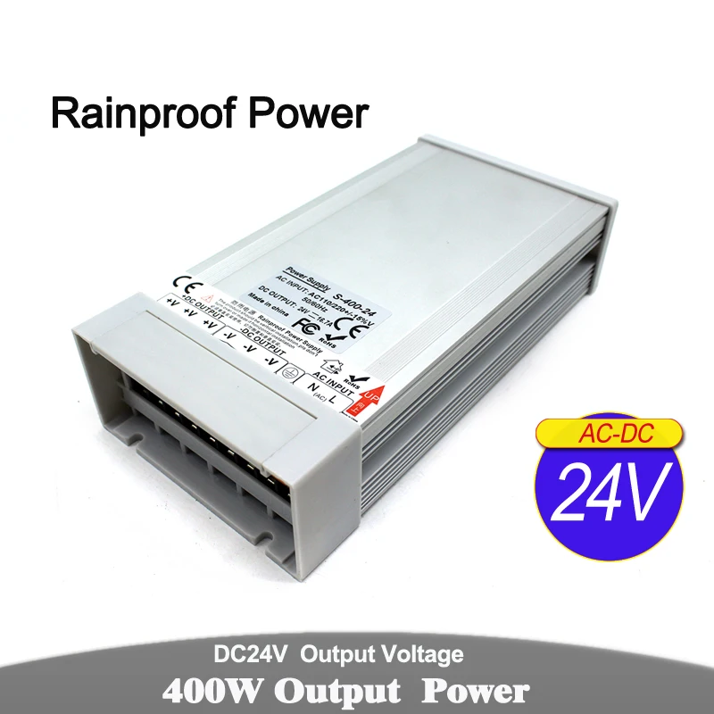 Источник питания с защитой от дождя DC12V DC24V DC36V DC48V 300W 350W 360W 400W преобразователь драйвера AC-DC открытый импульсивный источник питания для Светодиодные ленты света