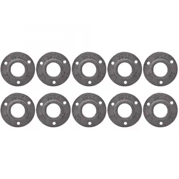 

10PCS 3-Holes Flange Base DN25 G1 Cast Iron Threaded Fixing Base Hardware Tool Iron Cast Flange Iron Pipe Fittings High Quality