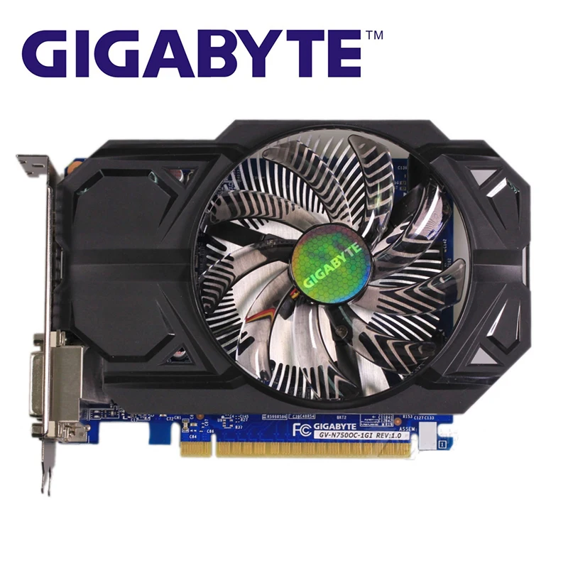 GIGABYTE GTX 750 1 ГБ видеокарта GV-N750OC-1GI 128 бит GDDR5 видеокарты для nVIDIA Geforce GTX750 Hdmi Dvi используется VGA в продаже