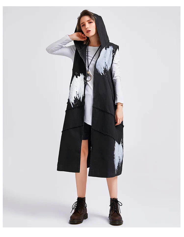 Купить Жилет Женский Длинный С Капюшоном