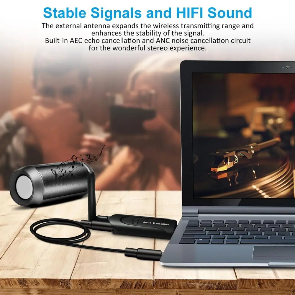 Wireless Bluetooth 4 1 Transmitter Audio Dongle Headphones Adapter 3 5mm Jack For Bluetooth Speaker Earphone Car Kit MP3 TV box
