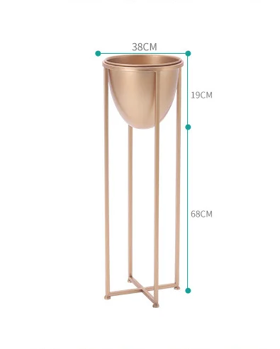 Скандинавский Железный Цветочный Стенд десерт чайный магазин украшение гостиной балкон зеленый цветочный стеллаж подставка для горшка декоративный поднос - Цвет: Gold   38x87cm