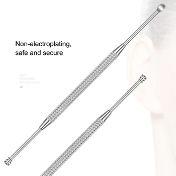 

Stainless Steel Ear Pick Spoon Kit Spiral Wax Removal Cleaner Ear Care Beauty Tools LDO99