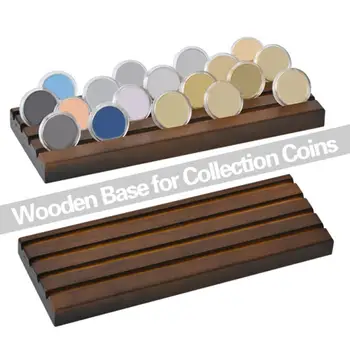

Commemorative Four Layer Wooden Display Stand Coin Display Easel Stands for Coins Collection