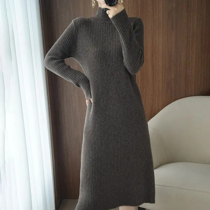 AliExpress Vestido de Suéter Maxi estético Informal para Mujer, Bata holgada de invierno para Mujer, Vestidos