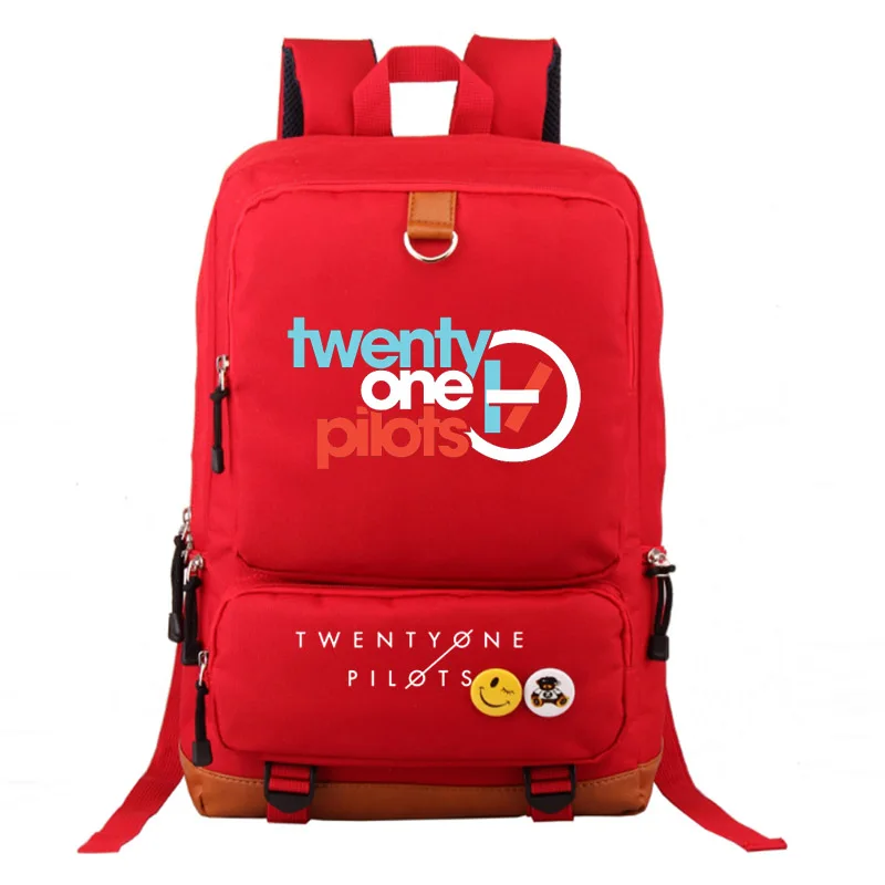 Twenty One Pilots school bag Reflective Rucksack student schoolbags Travel backpack Leisure Daily Notebook Storage bags - Цвет: style2 red