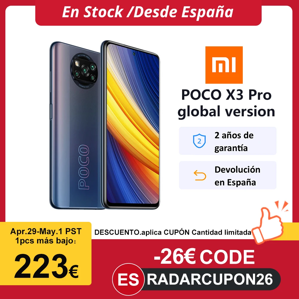 Versión Global POCO X3 Pro 6GB 128GB / 8GB 256GB Smartphone Snapdragon 860 FHD + 120Hz DotDisplay 5160mAh 33W NFC Quad Camera