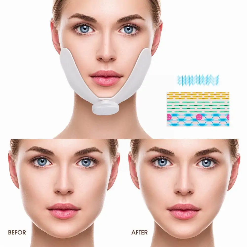Almofada para o Rosto em Forma de v Cuidados com a Pele Elétrica Facial Levantamento Emagrecimento Massagem 3d Lifting Anti Celulite Estimulador Muscular Ferramentas 5 Utensílios de cuidado facial