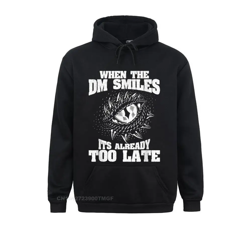 Design When The DM Smiles Funny Dungeon Eye RPG Dice Dragon Gift T-Shirt__B8693 Men Sweatshirts Wholesale April FOOL DAY Long Sleeve Hoodies  Hoods When The DM Smiles Funny Dungeon Eye RPG Dice Dragon Gift T-Shirt__B8693black
